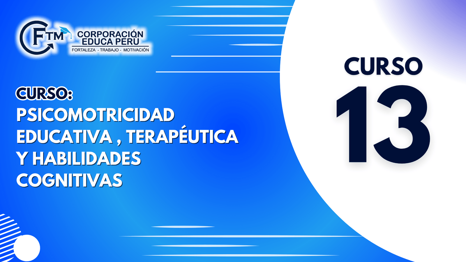 CURSO 13: PSICOMOTRICIDAD EDUCATIVA , TERAPÉUTICA Y HABILIDADES COGNITIVAS (S/C)