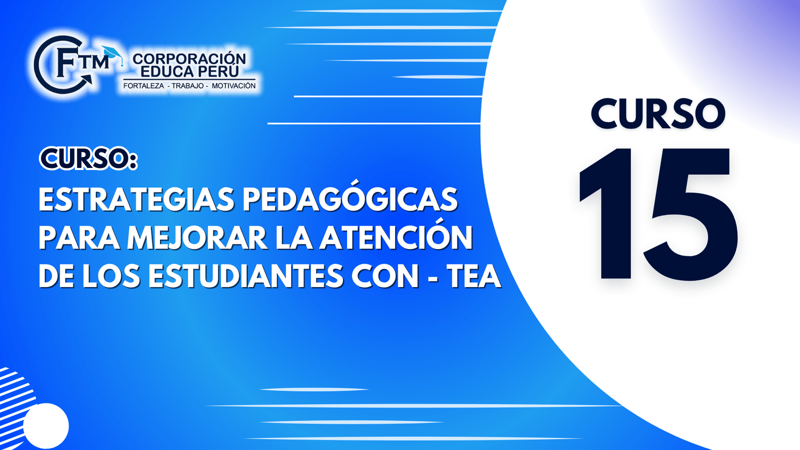CURSO 15: ESTRATEGIAS PEDAGÓGICAS PARA MEJORAR LA ATENCIÓN DE LOS ESTUDIANTES CON – TEA (S/C)