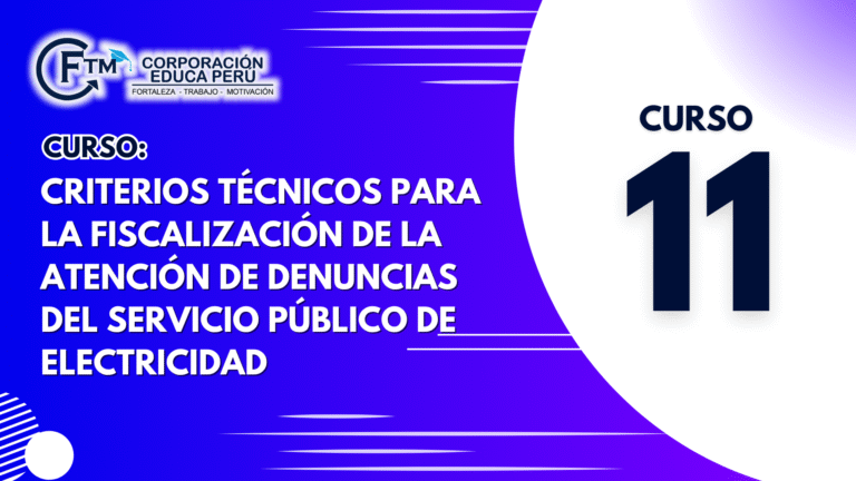 Curso 11: CRITERIOS TÉCNICOS PARA LA FISCALIZACIÓN DE LA ATENCIÓN DE DENUNCIAS DEL SERVICIO PÚBLICO DE ELECTRICIDAD